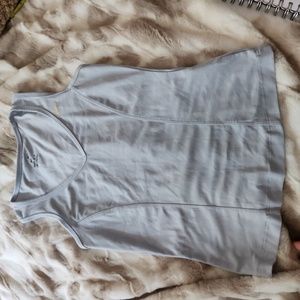 NIKE DRI-FIT Fitted Flatering Blue Workout / Running Sleeveless V Neck Shirt XS